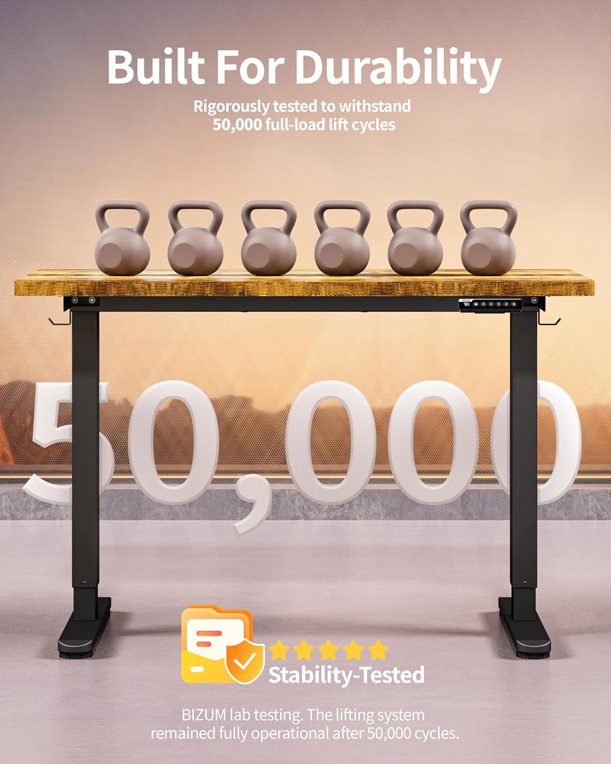 escritorio de pie eléctrico ajustable para computadora, escritorio de pie, oficina, juegos, hogar, oficina, escritorios de memoria, 48 x 24 pulgadas, marco negro/parte superior marrón rústico escritorio de pie eléctrico ajustable para computadora, escritorio de pie, oficina, juegos, hogar, oficina, escritorios de memoria, 48 x 24 pulgadas, marco negro/parte superior marrón rústico